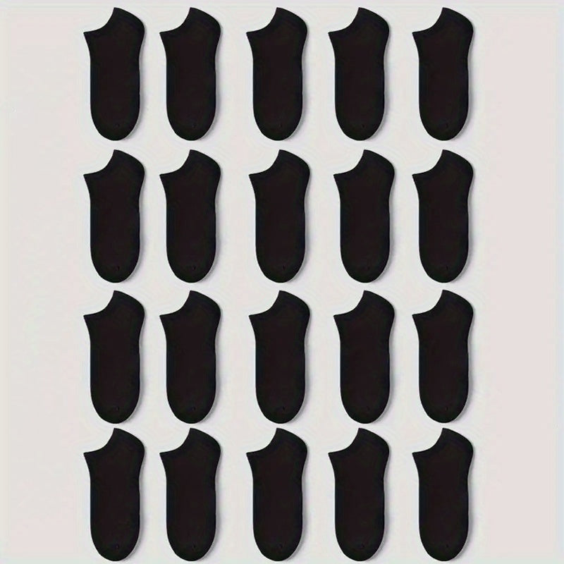 20 Pairs Solid Ankle Socks Soft Lightweight Women's Stockings