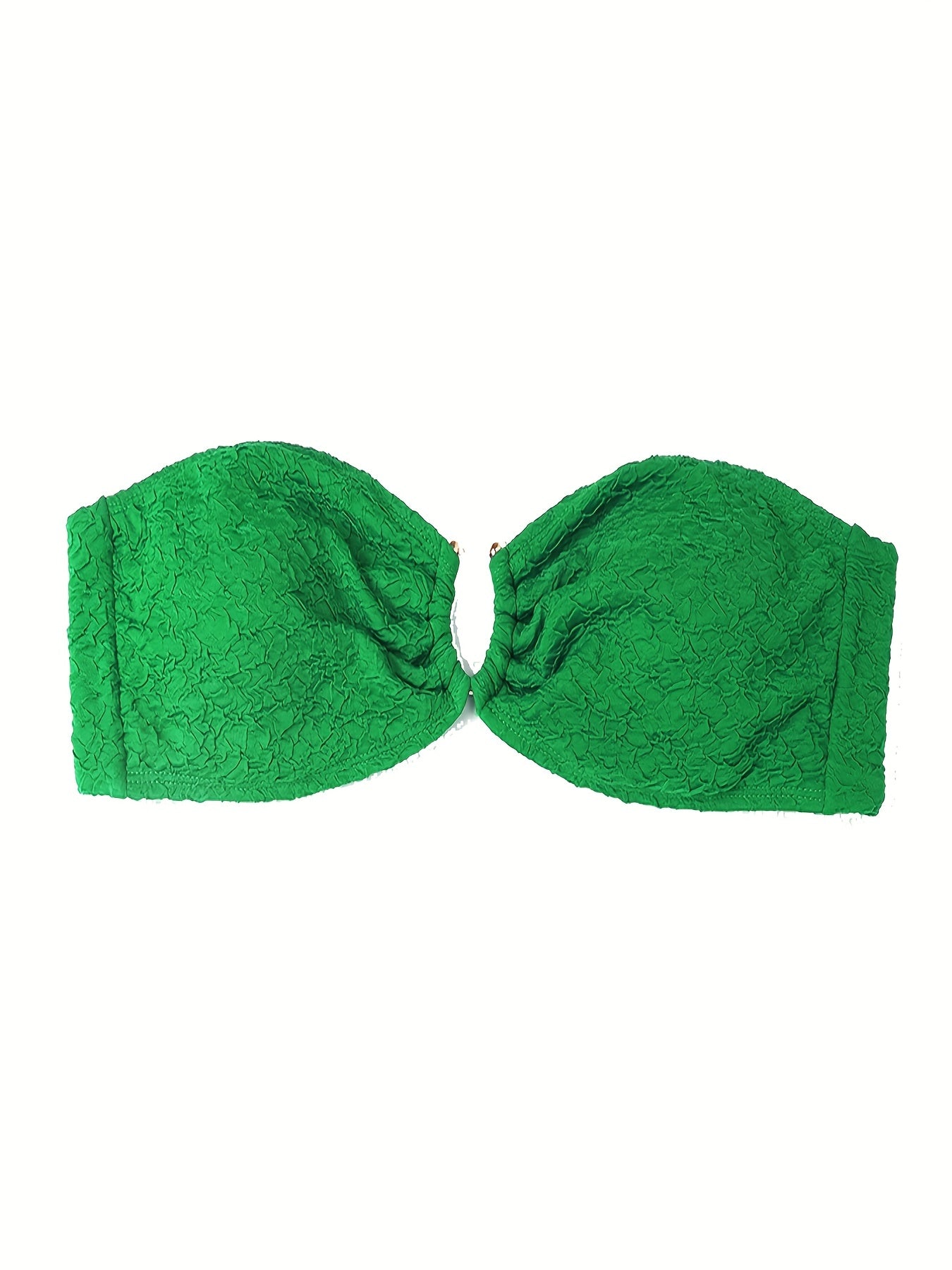 Solid Bandeau Tie Back Bikini Top