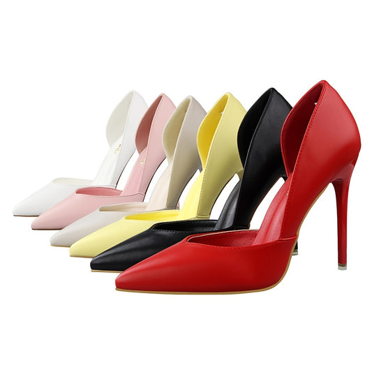 Women's Side Cut out High Heels Pointed Toe Stiletto Heels