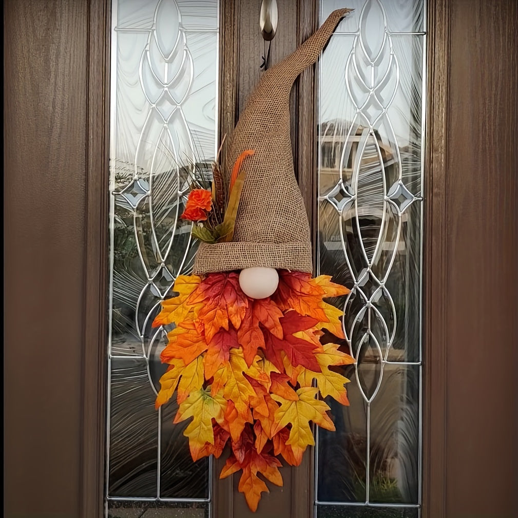 Maple Gnome Door Hanging Decoration for Home Farmhouse Fireplace Christmas