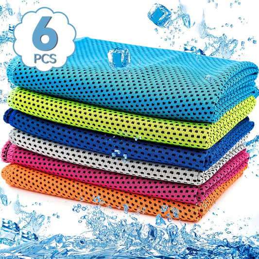 6 Pack Portable Cooling Towel Microfiber Soft Breathable Towel