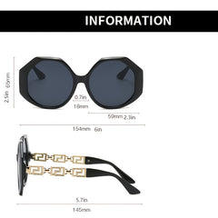 Thick Frame Polygonal Sunglasses Large Oversized Vintage Shades
