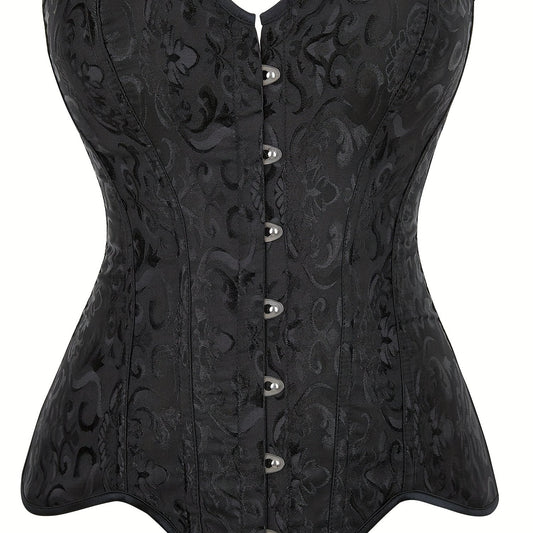 Strapless Corset Bustier Lace Up Jacquard Body Shaper Women's Lingerie