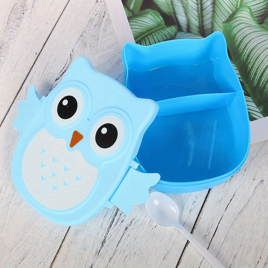 Owl Shaped Lunch Box Divided Microwave Bento Leakproof Container