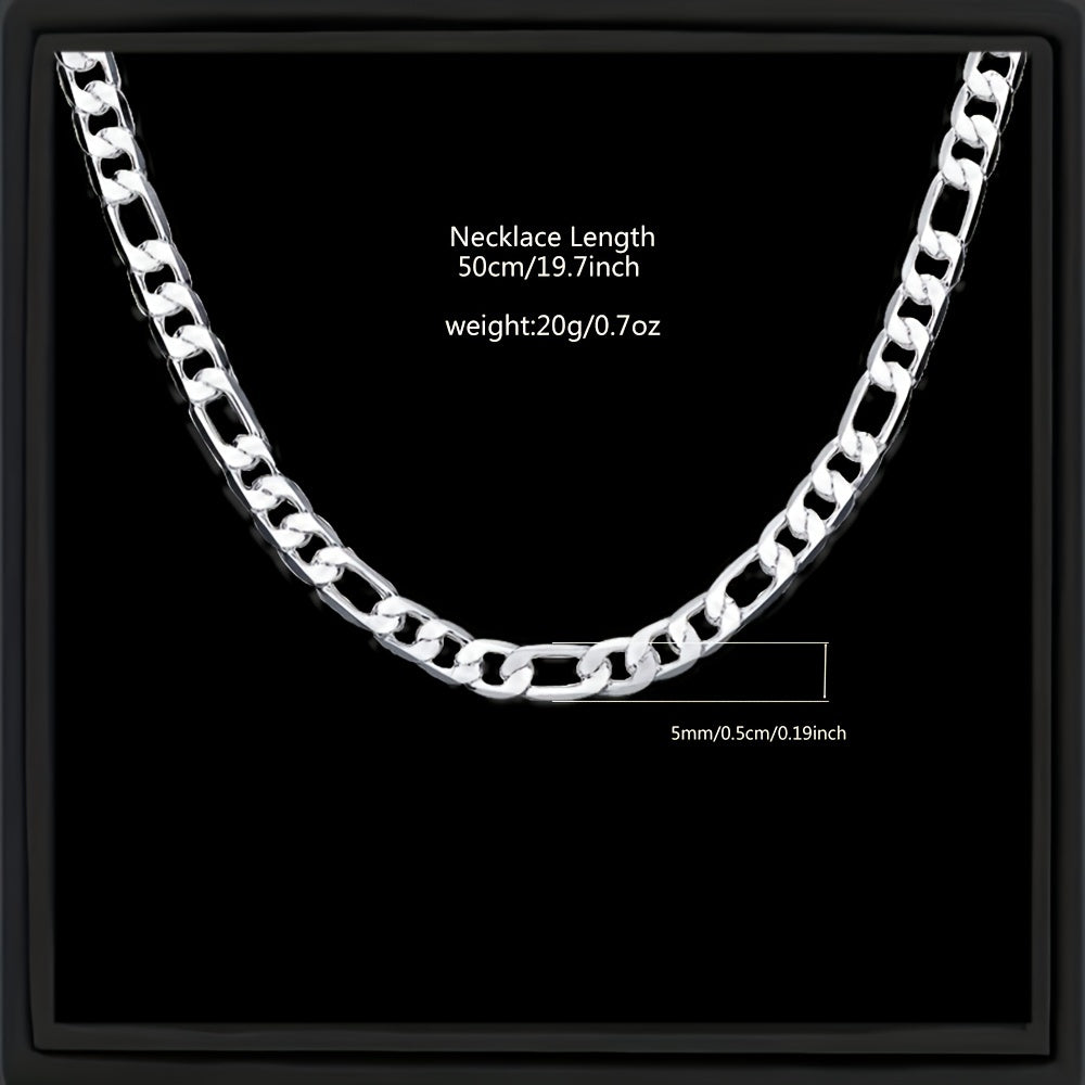 Vintage Iced Chain Pendant Necklace Stainless Steel Link Chains