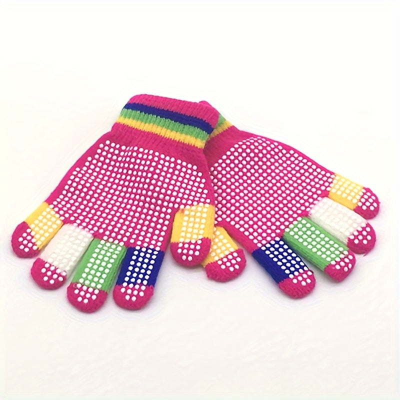 Polka Dot Print Winter Gloves Warm Keeping Gloves