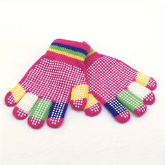 Polka Dot Print Winter Gloves Warm Keeping Gloves