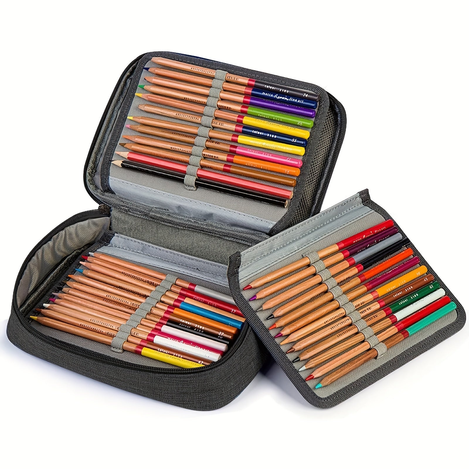 High Capacity Zipper Pencil Case 72 Slots Portable Pencil Bags