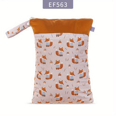 Printed Double Zipper Waterproof Diaper Bag - 30/40 Diaper Storage Bag