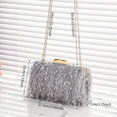 Glitter Tassel Chain Clutch Frame Purse Evening Bag