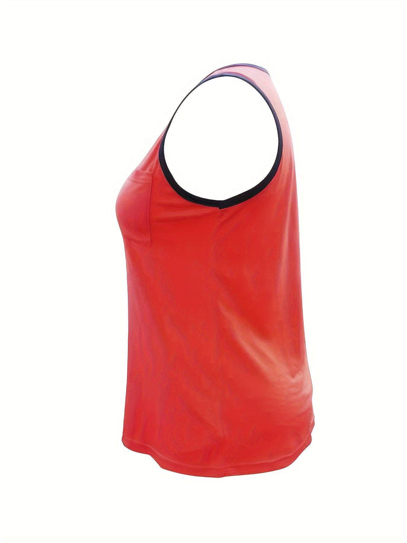  Casual Tank Top Women's Plus Solid Binding Round Neck Slight Stretch