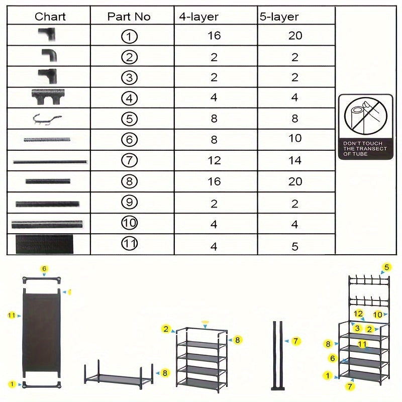 Shoe Storage Rack With Clothes Shelf and Hooks