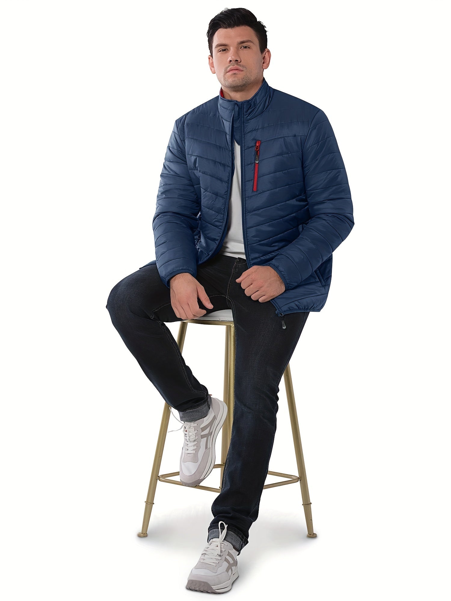 Men's Stand Collar Lightweight Thermal Winter Jacket