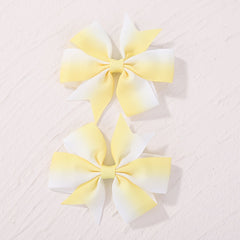 2pcs Plain Bow Hair Clip Ponytail Clip Baby Girls Hair Accessories