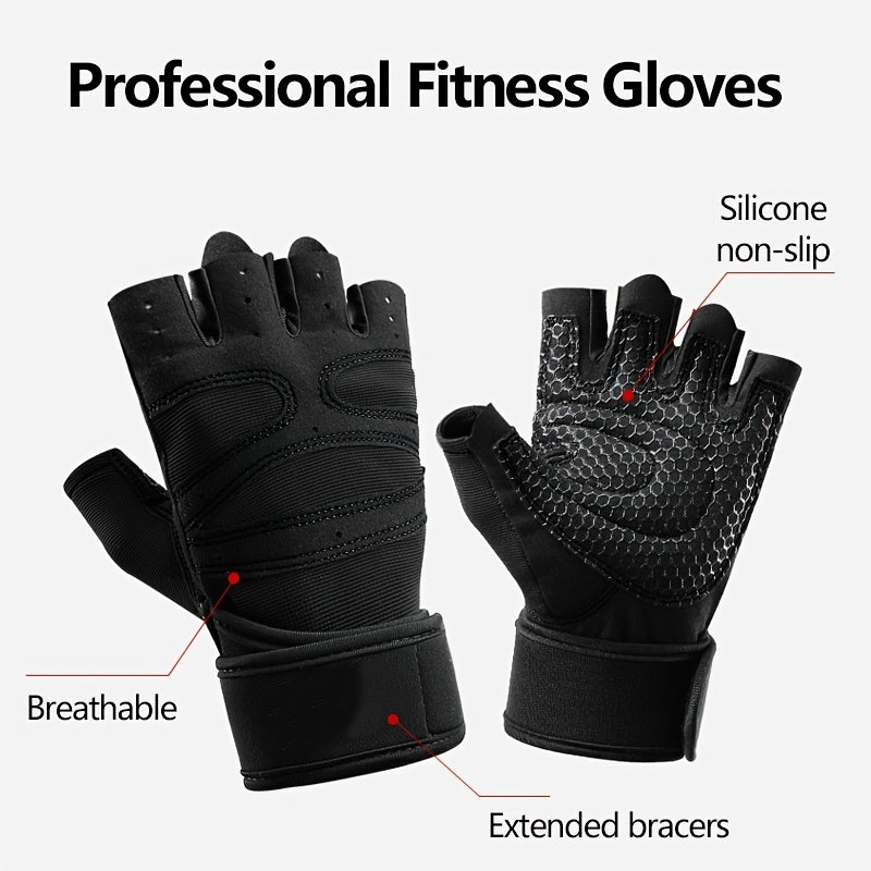 Unisex Fitness Gloves Non Slip Wrist Guards for Training