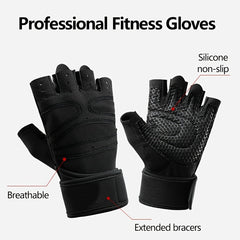 Unisex Fitness Gloves Non Slip Wrist Guards for Training
