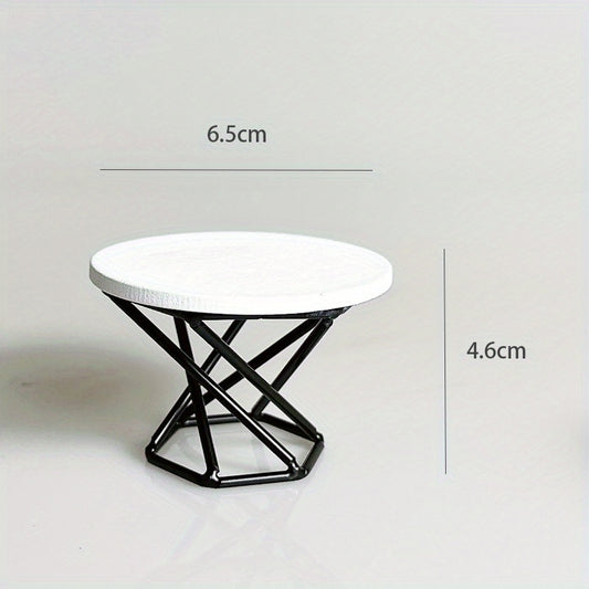 1:12 Scale Tea Table with Chairs for Dollhouse Decor - Tea Party Furniture