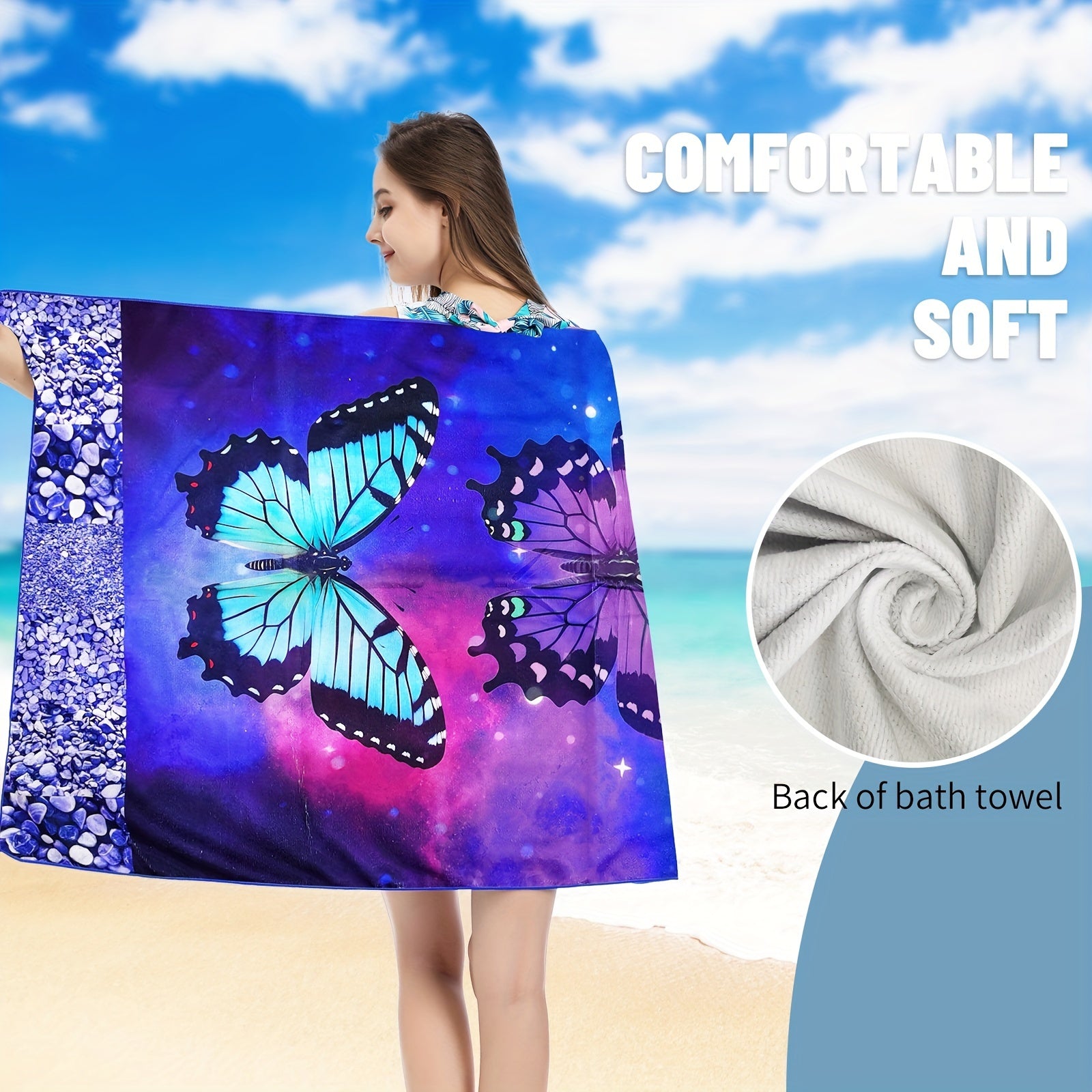 Quick Drying Swim Towel Soft Oversized Blanket 27.5 x 55 Absorbent
