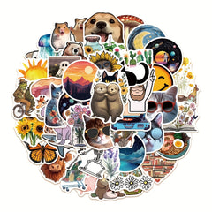 50pcs Cartoon Vinyl Stickers for Water Bottles Laptops Mobile Phones