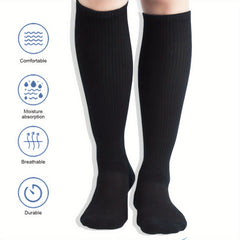 6 Pairs Men's Bamboo Compression Socks Moisture Wicking Knee High Socks
