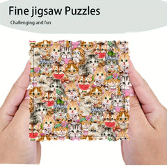 Watermelon Cat Wood Puzzle 5.78in DIY Artistic Jigsaw Birthday Halloween Gift
