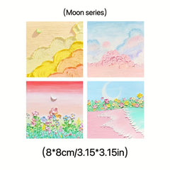 Beauty Girl 3D Sign on Landscape Painting Sticky Notes