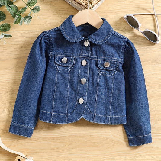 Toddler Baby Girls Cropped Denim Coat Cotton Button Cardigan Blouse