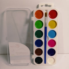 Watercolor Paint Set with Brushes in Portable Case