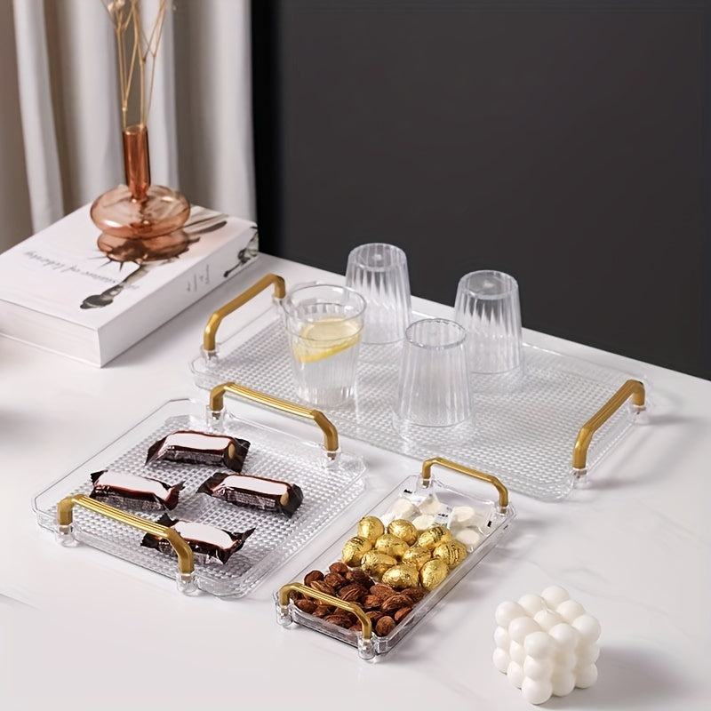 Acrylic Tray Plastic Rectangular Fruit Tea Tray Draining Sto