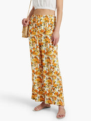Women's Plus Floral Print Wide Leg Trousers