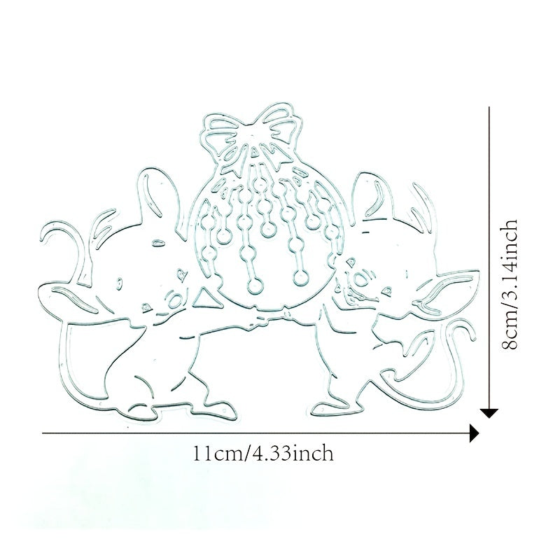 Metal Cutting Dies Stencils for DIY Scrapbook Mouse Christmas Ball Cards