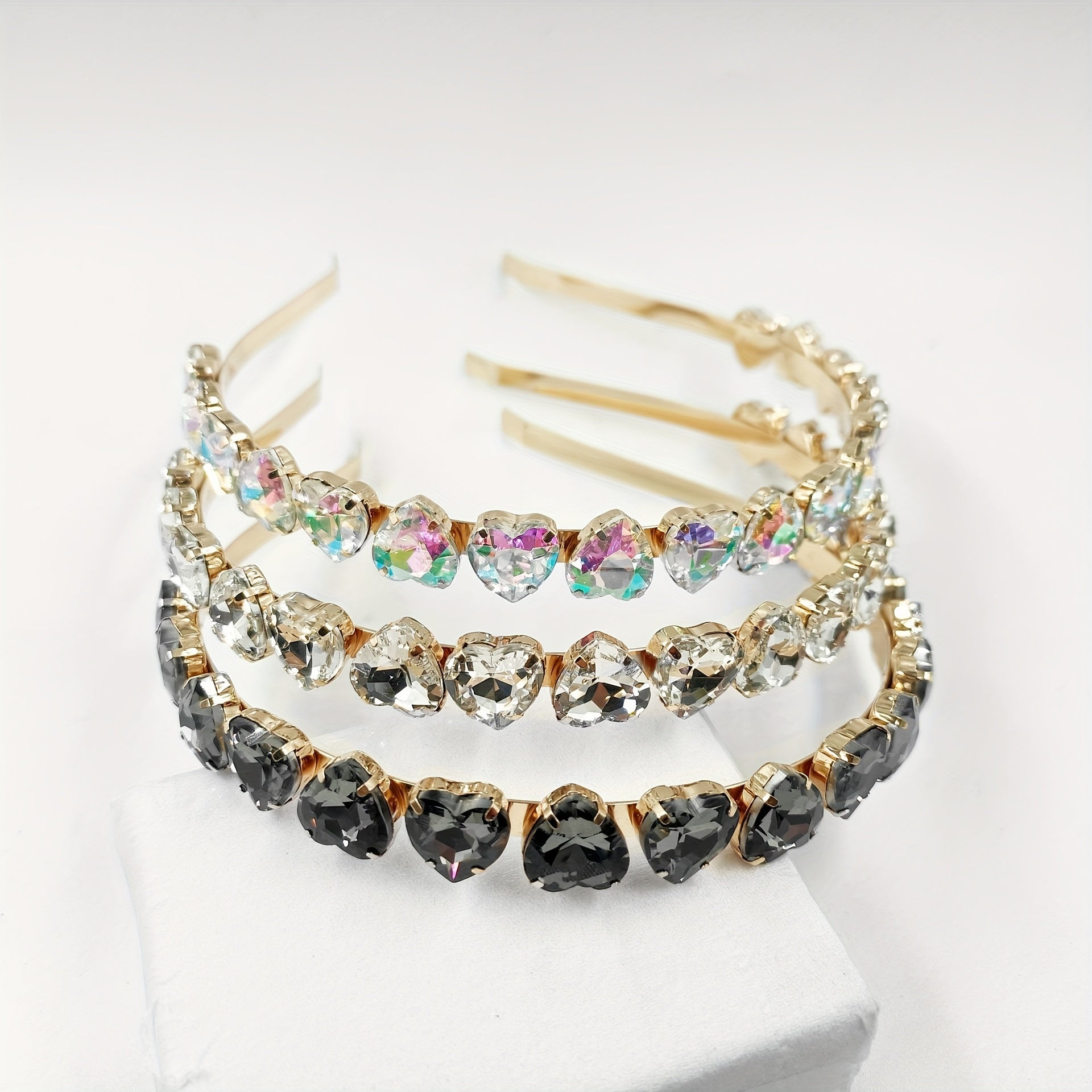 Baroque Crystal Heart Decor Headband Hair Band Glitter Hair Accessories