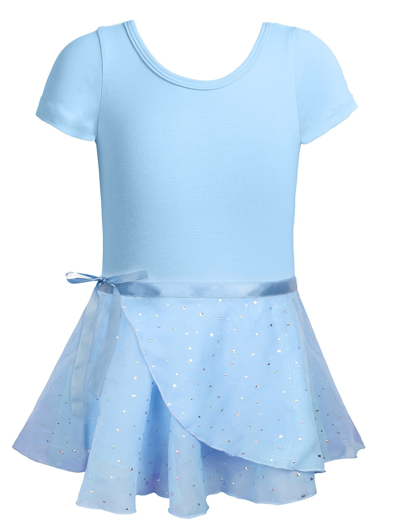 Girl's Ballet Leotards Sleeveless Dancing Suit With Sequin Exercise Skirt