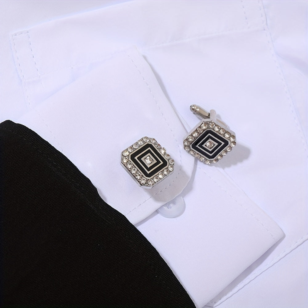 Faux Diamond Button Cufflinks Shirt Cufflinks Versatile Accessories