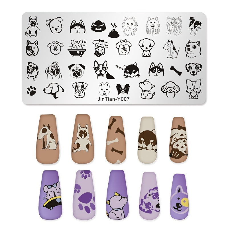 Reusable Nail Stamping Plates Animals Cats Dogs Snakes Easy to Use