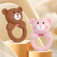 Cute Bear Silicone Teething Toy for Kids Safe Chew Gummies Dishwasher Safe