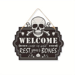 Scary Halloween Wood Grain Decoration Sign