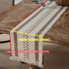 Boho Macrame Table Runner with Tassels for Wedding Decor
