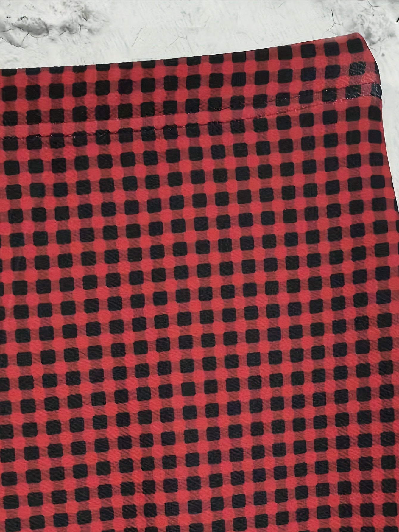 Women's Plus Plaid Print High Rise Bodycon Midi Skirt
