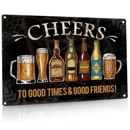Retro Metal Tin Sign for Home Bar Decor