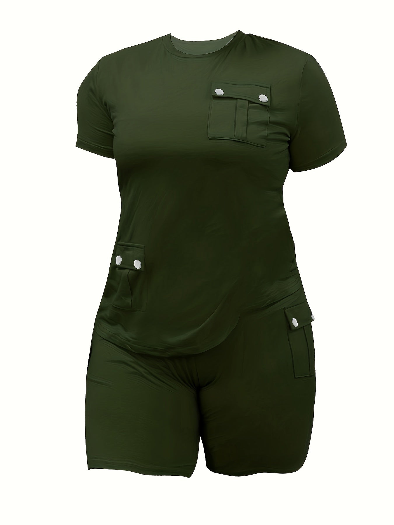  Solid Short Sleeve Tee & Shorts Set
