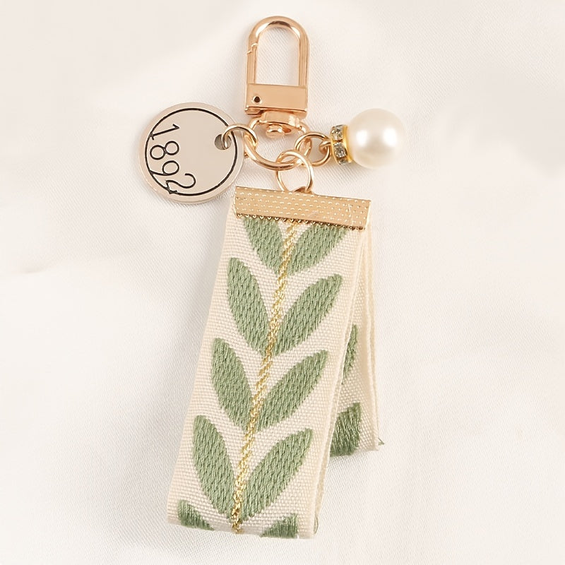 Green Ribbon Car Keychain Women's Retro Keychain Accessories
