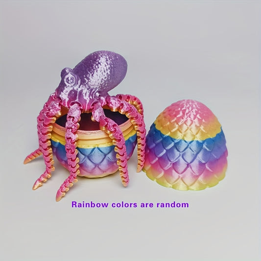 Colorful 3D Printed Octopus Mystery Gift with Octopus Dragon Eggs