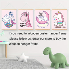 4pcs Animal Themed Wall Hangings for Room Decor, No Frame