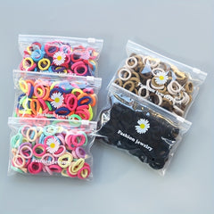 100pcs Cartoon Colorful Hair Ties, Holiday Gift for Girls