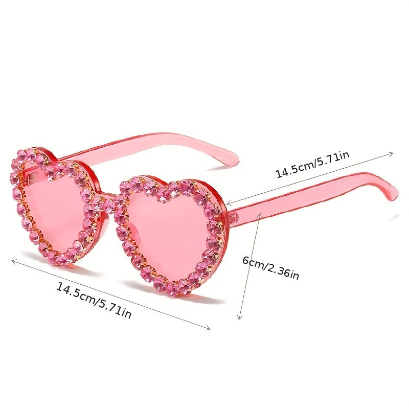Heart Sunglasses Rhinestone Decor UV400