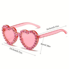 Heart Sunglasses Rhinestone Decor UV400