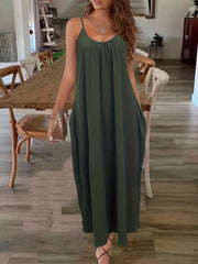  Boho Dress Women's Geometric Print Maxi Cami Dress