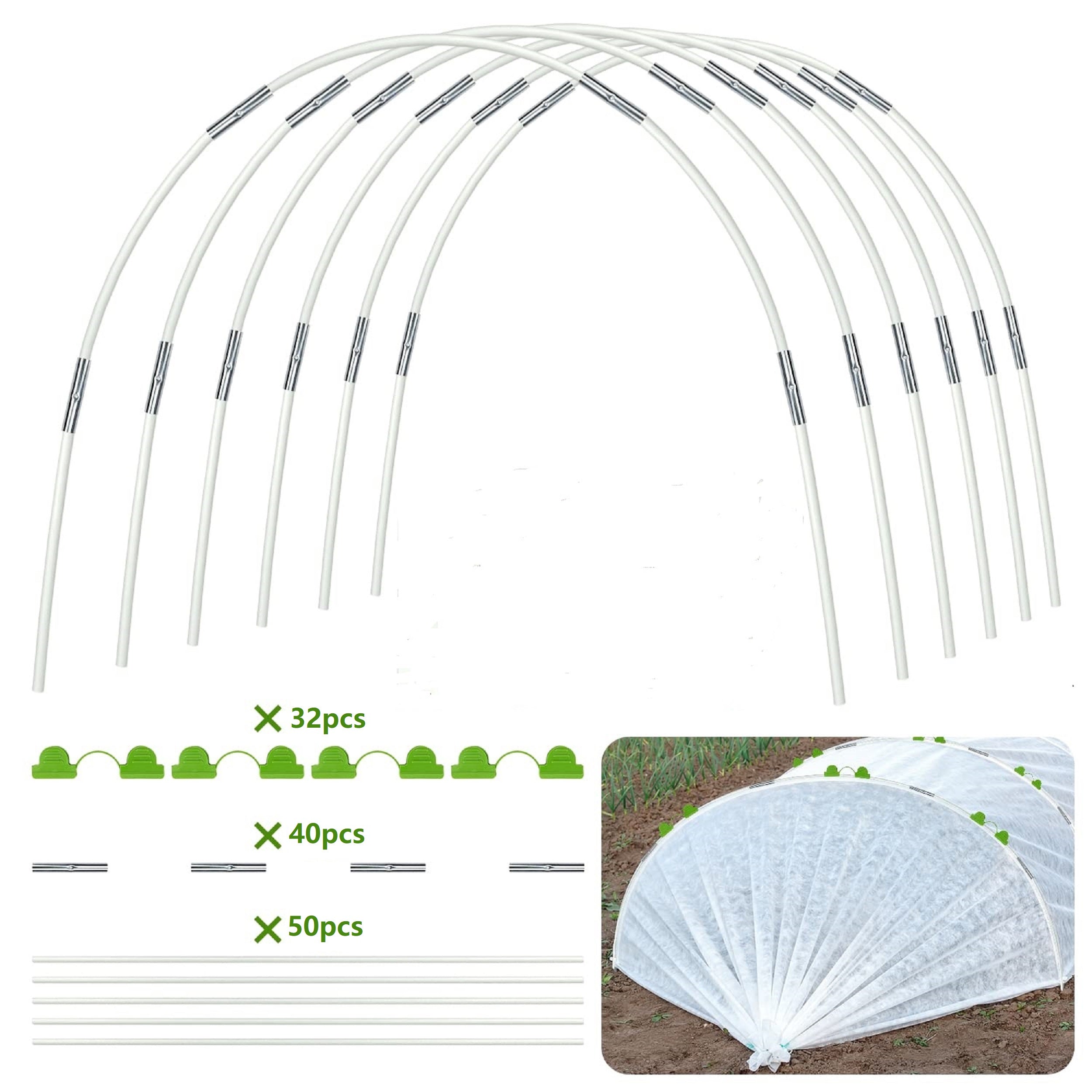 122pcs Greenhouse Hoops for Plant Tunnel Fiberglass Support H