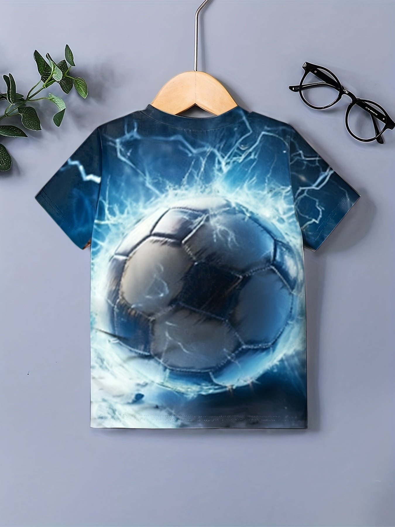 Boys 3D Printed Football Tee - Lightweight Summer Shirt